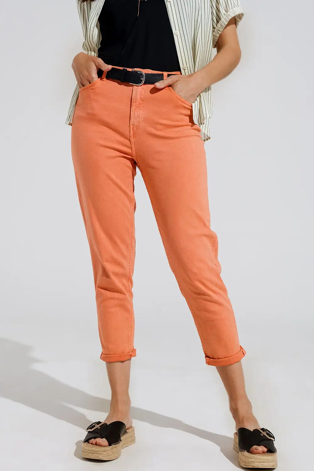 Ankle skinny Basic Jeans in orange - Colored Jeans