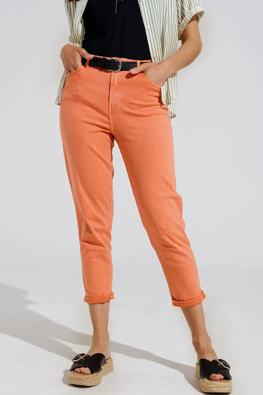 Ankle skinny Basic Jeans in orange - Colored Jeans
