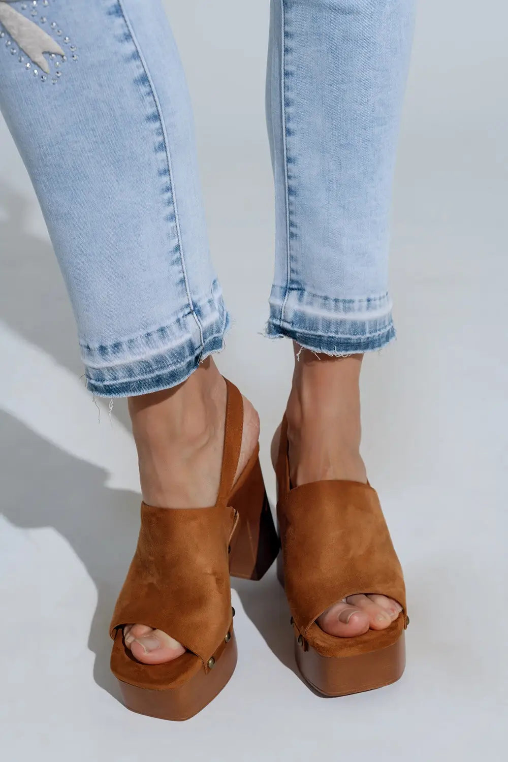 Light Blue super Skinny Jeans With Bow ties and Ripped Holes
