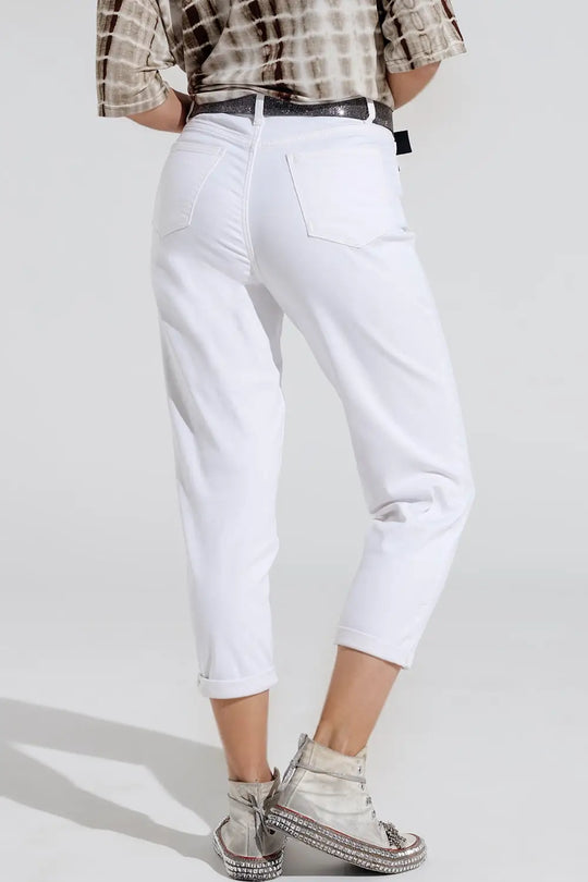 Ankle skinny Basic Jeans in white - Colored Jeans