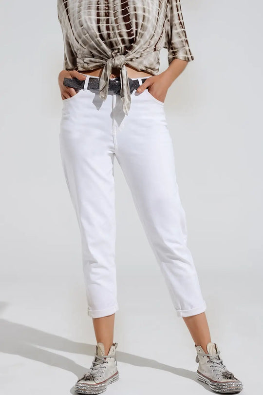 Ankle skinny Basic Jeans in white - Colored Jeans