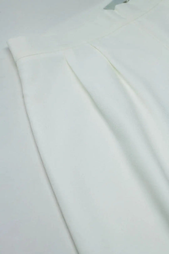 Wide Leg Pants In White - Pants