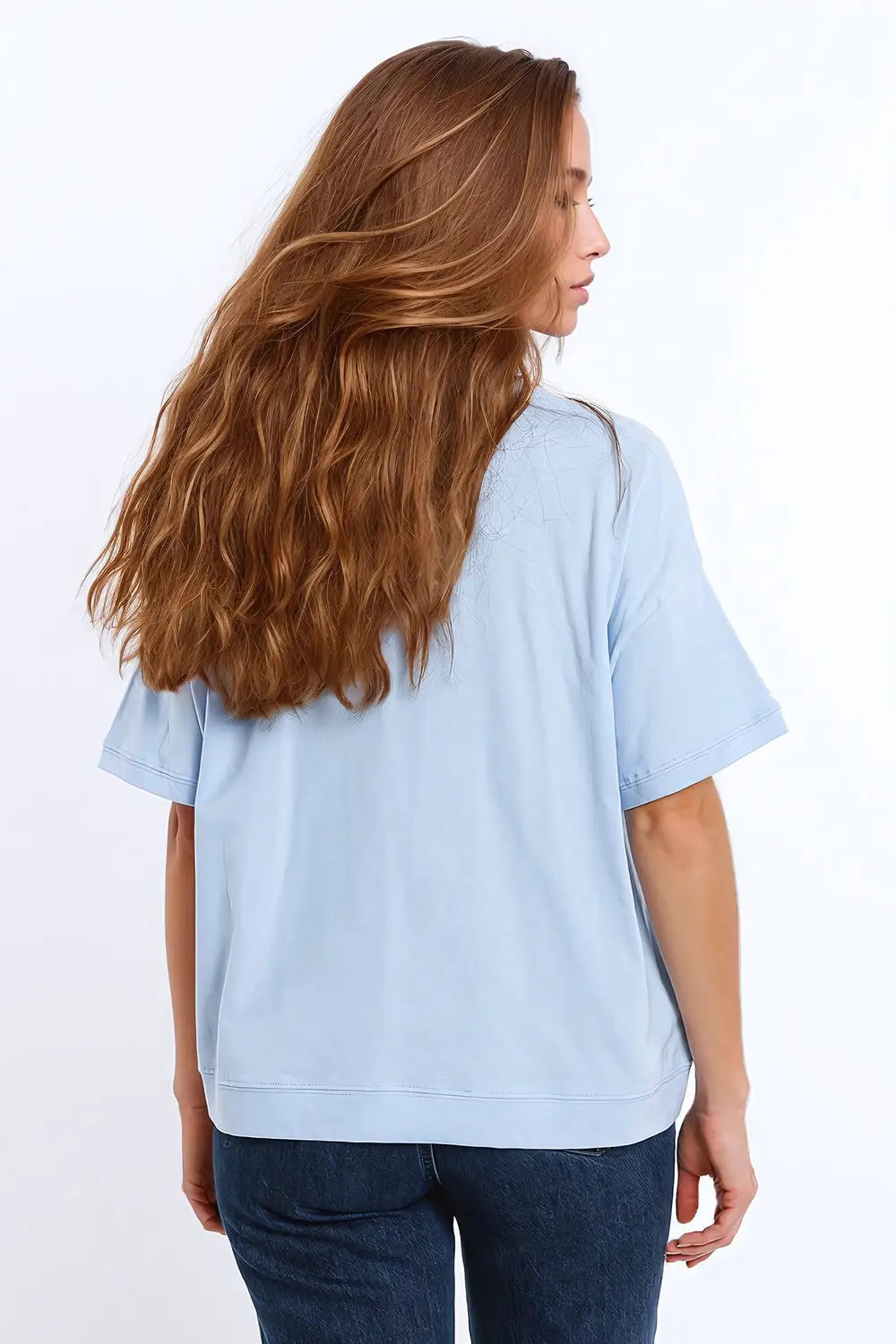 Sunshine oversized T-shirt with textured text at the front in blue - BLUE / ONE - T-Shirts