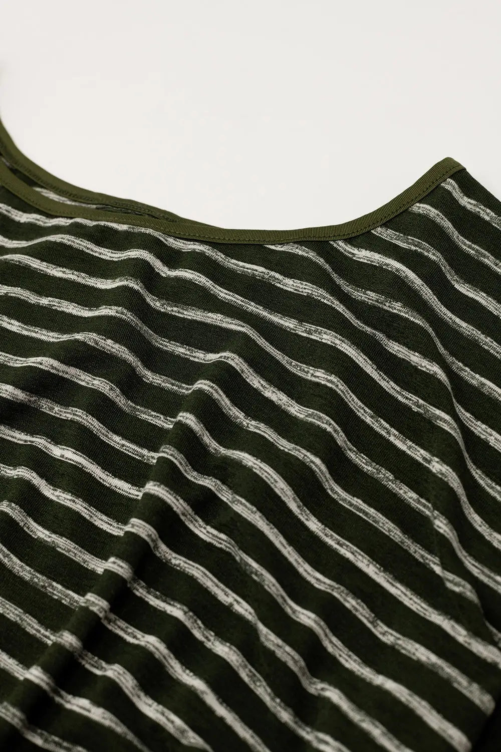 Relaxed striped T-shirt in khaki with open back detail - T-Shirts