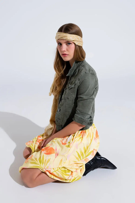 Slim denim trucker jacket in khaki - Jackets