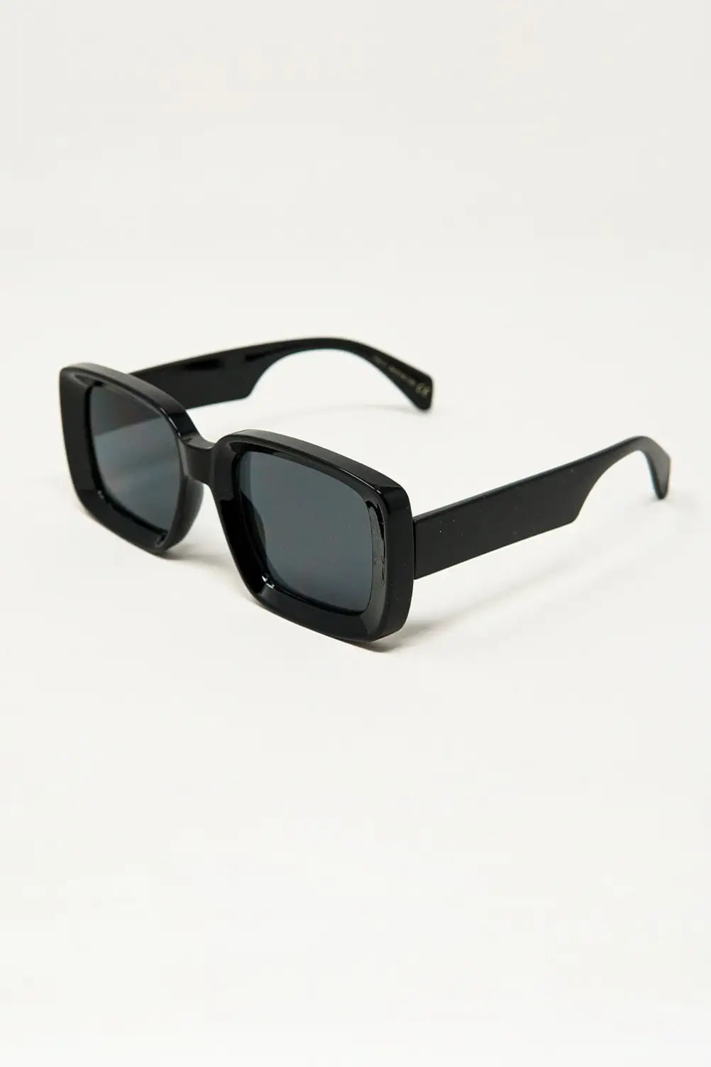 Oversized Rectangular Sunglasses With Wide Frame in Black - BLACK / ONE - Sunglasses