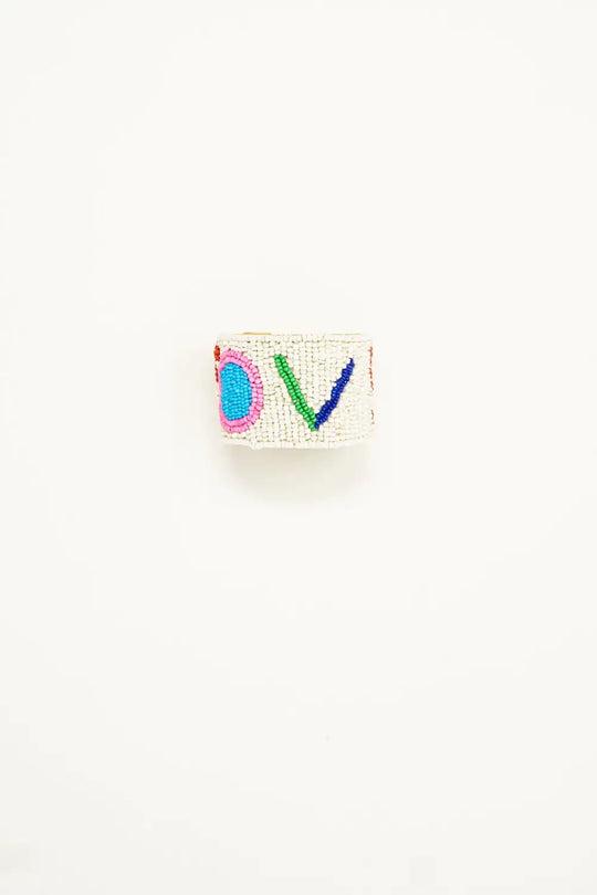 Open Beads Bracelet In White With LOVE - CREAM / ONE - Bracelets
