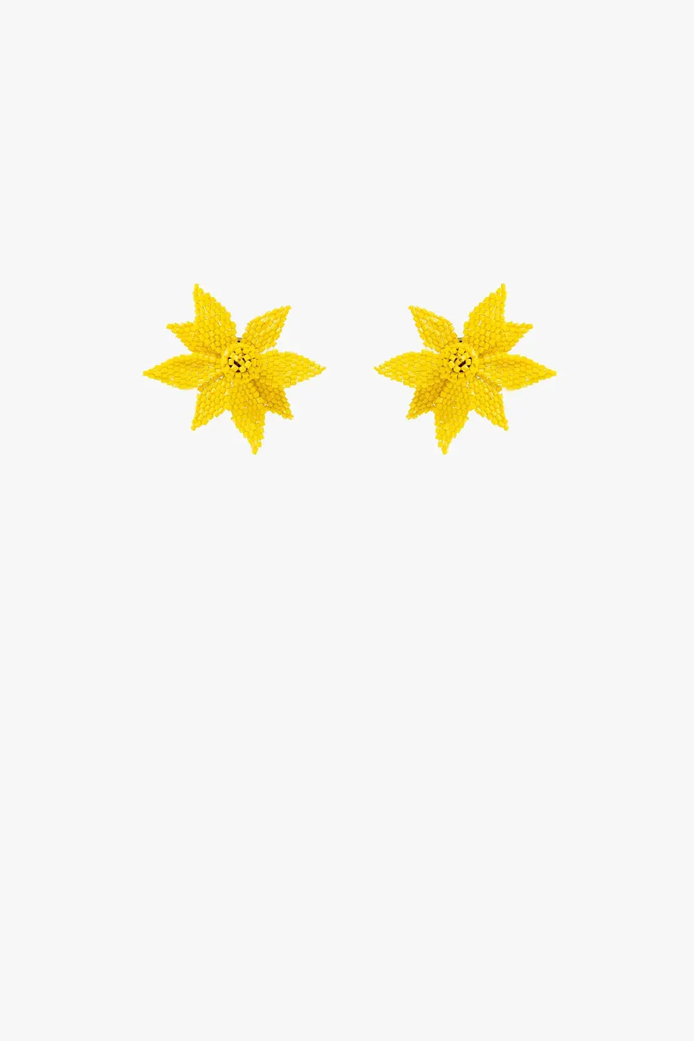 3D Flower Embroidered Earrings In Yellow - YELLOW / ONE - Belts Earrings