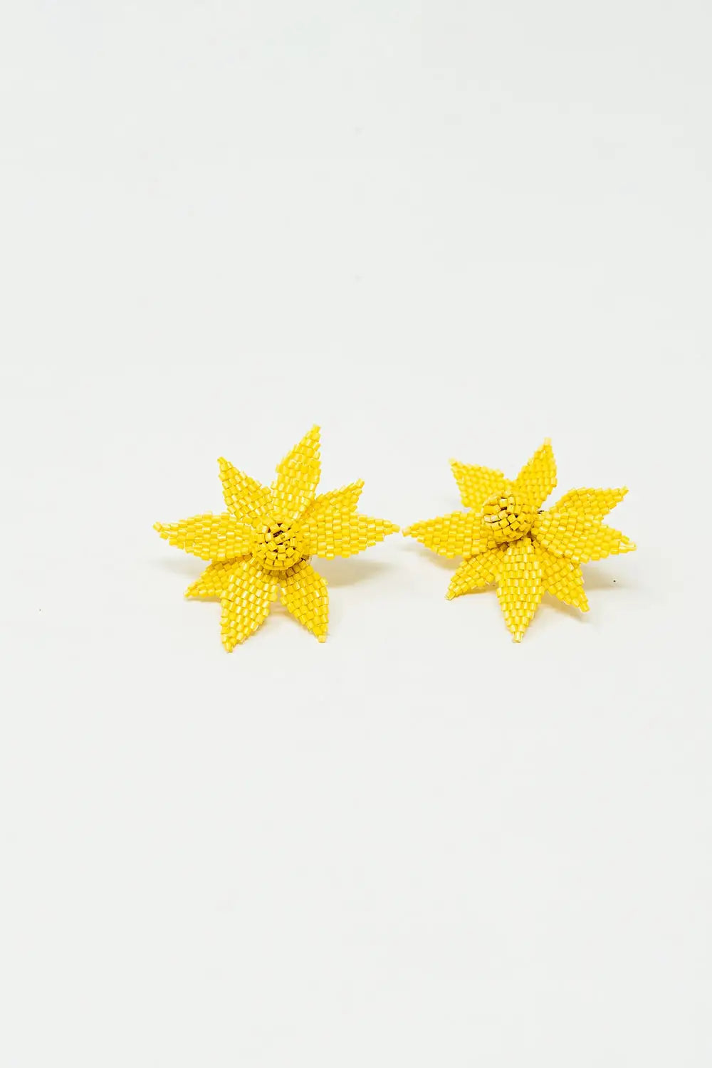 3D Flower Embroidered Earrings In Yellow - YELLOW / ONE - Belts Earrings
