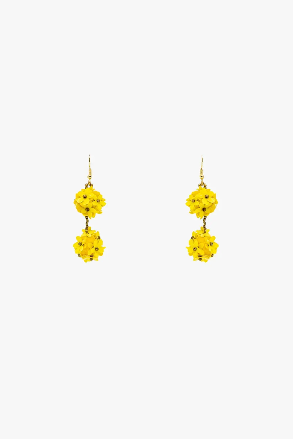 Dropped Flower Statement Earrings With Yellow Daisies - YELLOW / ONE - Belts Earrings