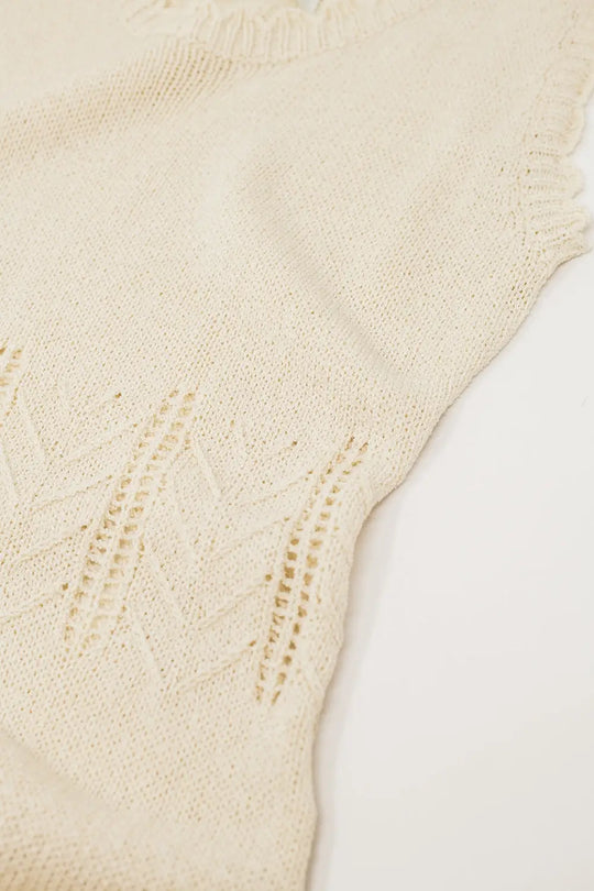 Beige Maxi A-line Dress In Fine Knit Style - BEIGE / ONE - Dresses