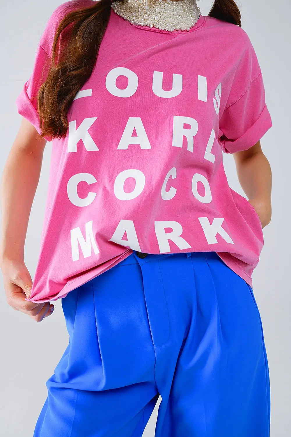 Fuchsia T-shirt With famous Names Logos At The Front - FUCHSIA / ONE - T-Shirts