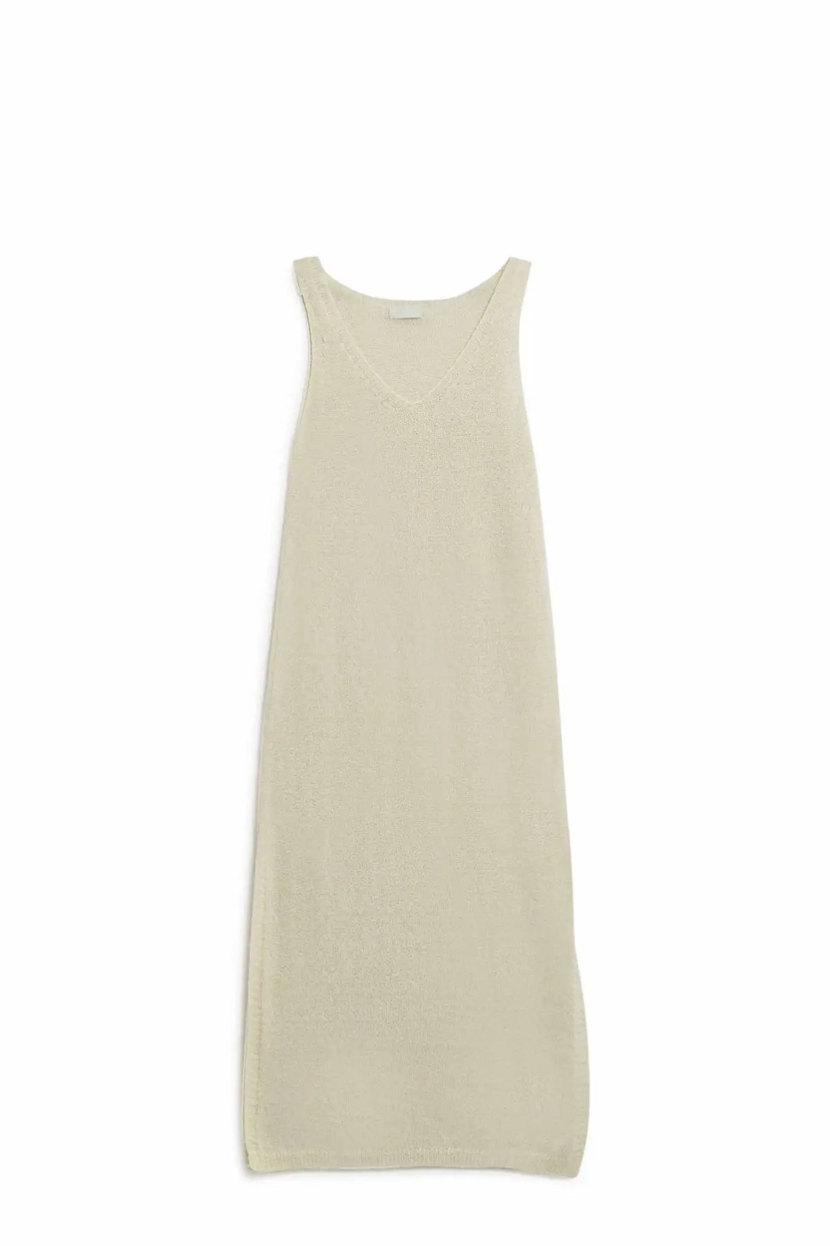 Sleeveless Maxi White Dress With Side Slit - WHITE / ONE - Dresses