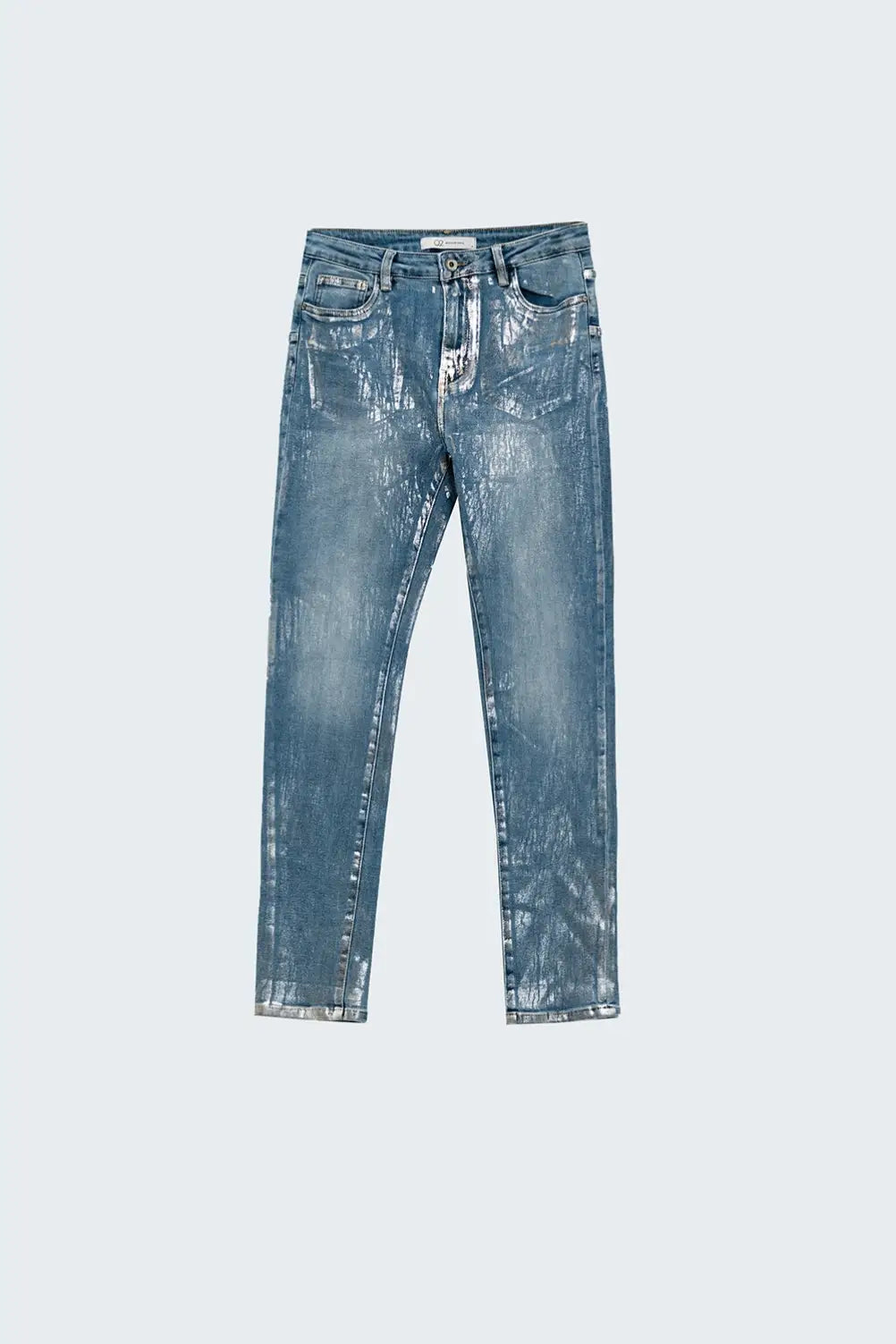 Super Skinny Denim Jeans With Metallic Effect
