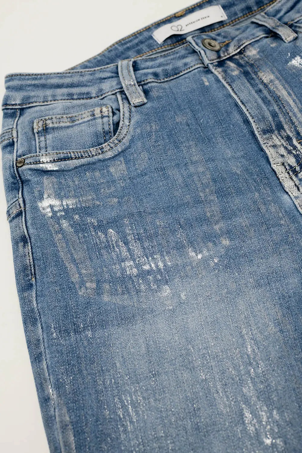 Super Skinny Denim Jeans With Metallic Effect