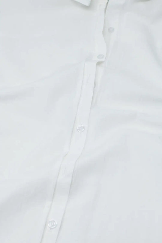 Short Sleeve Relaxed Button Up Shirt in white - Shirts