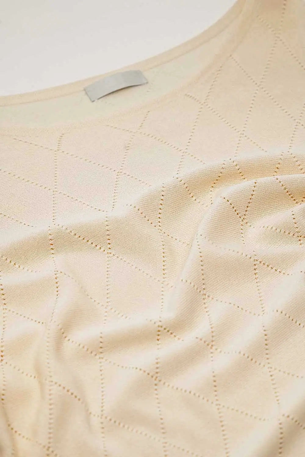 Beige sweater in argyle print with boat neck - BEIGE / ONE - Sweaters