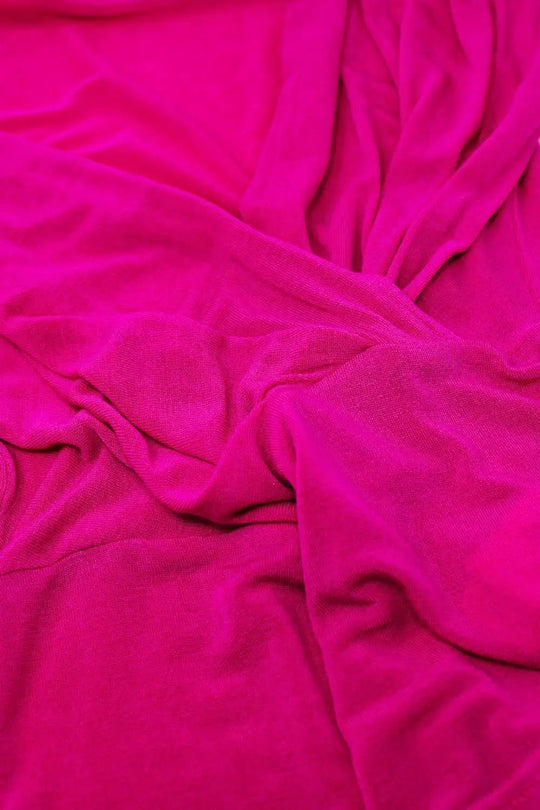 V-neck crossed drapped fitted top with cap sleeves in Fuchsia - T-Shirts