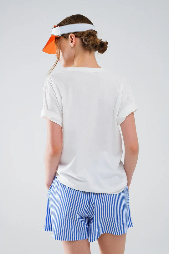 Graphic Smile with me Text T-Shirt in White - WHITE / ONE - T-Shirts