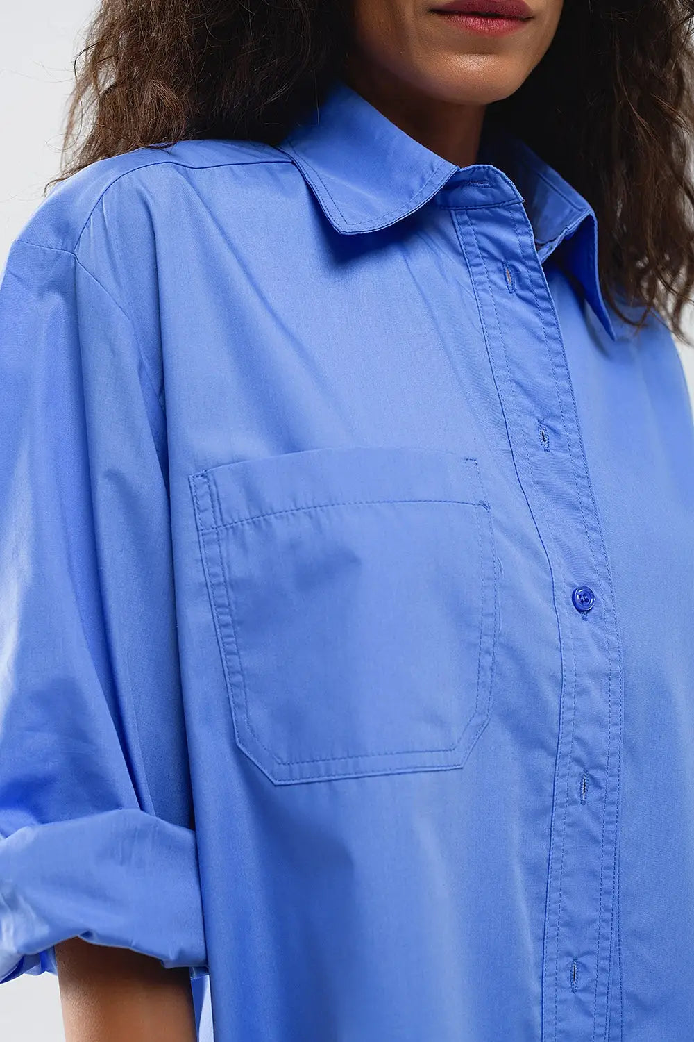 Super Oversized High Low Shirt in Blue - Shirts