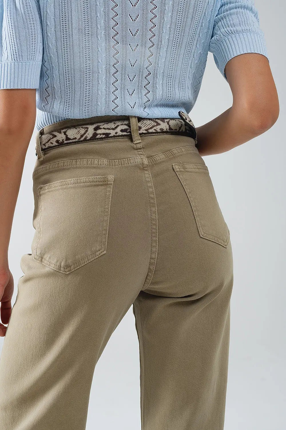 High rise slouchy mom jeans in beige - Colored Jeans