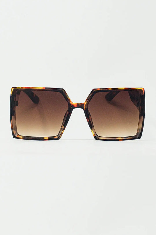 Oversized Square Sunglasses In brown - BROWN / ONE - Sunglasses