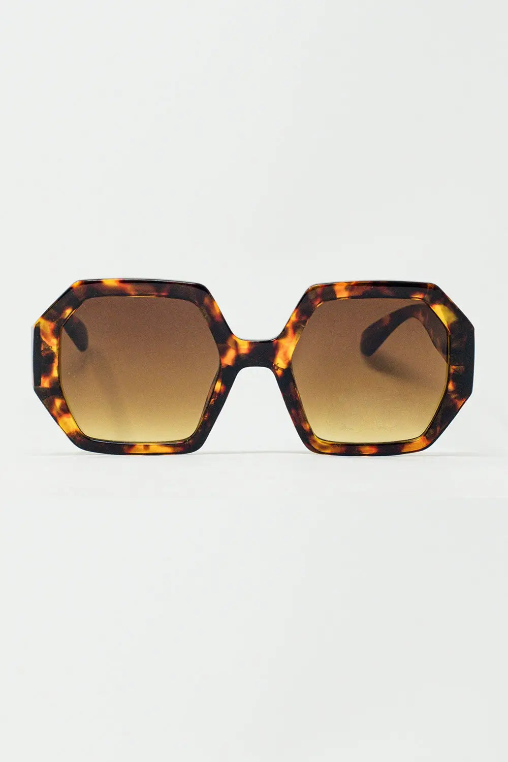 Hexagonal Oversized Sunglasses In Dark Tortoiseshell - BROWN / ONE - Sunglasses