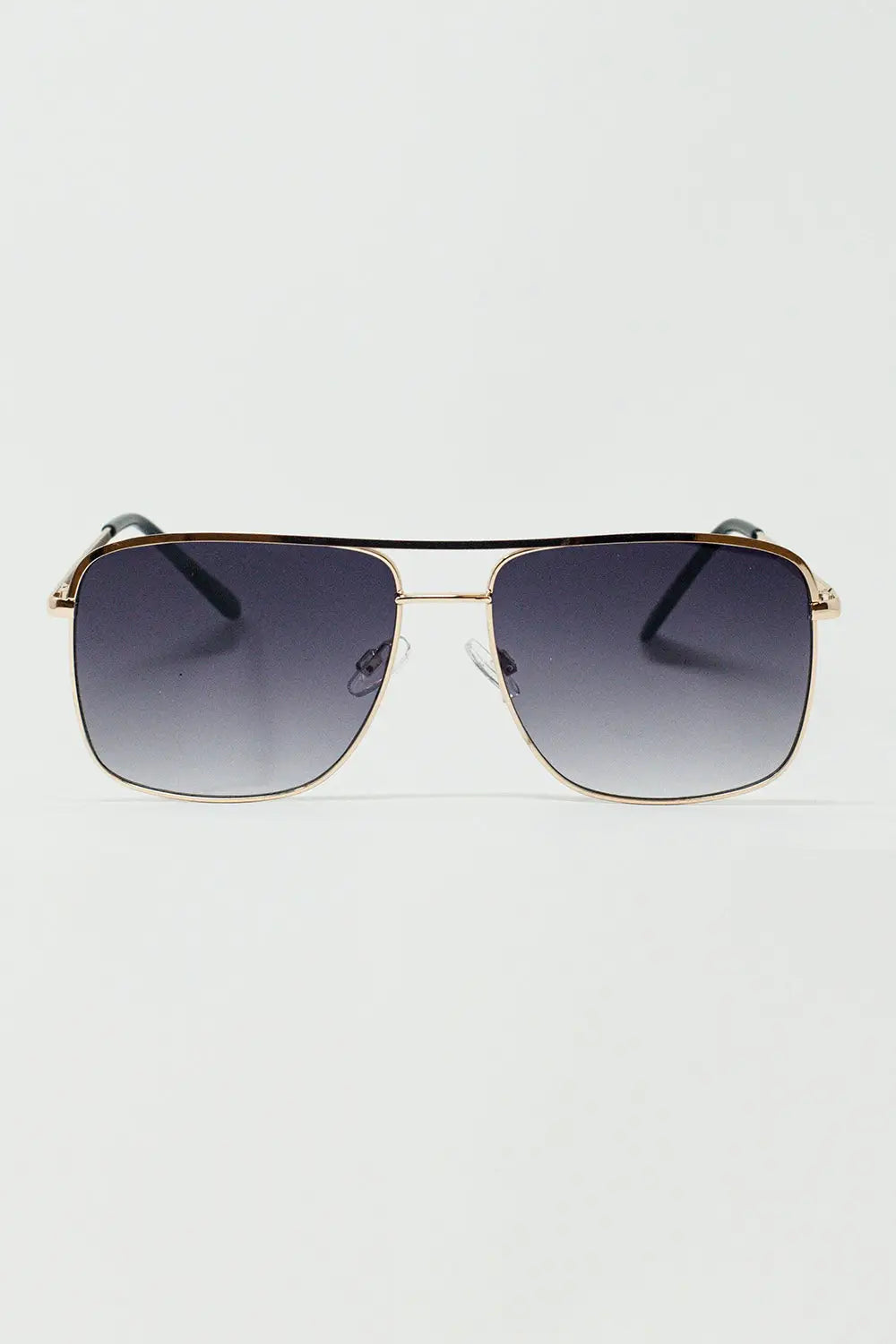 Aviator Vintage Sunglasses With Golden Rim - BLACK / ONE - Sunglasses