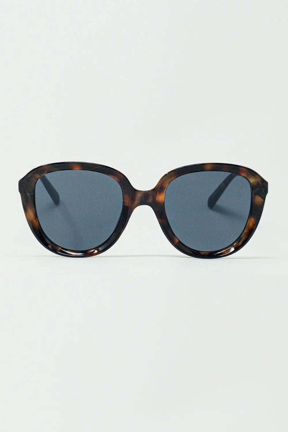 Round Sunglasses In Dark Tortoise Shell - BROWN / ONE - Sunglasses