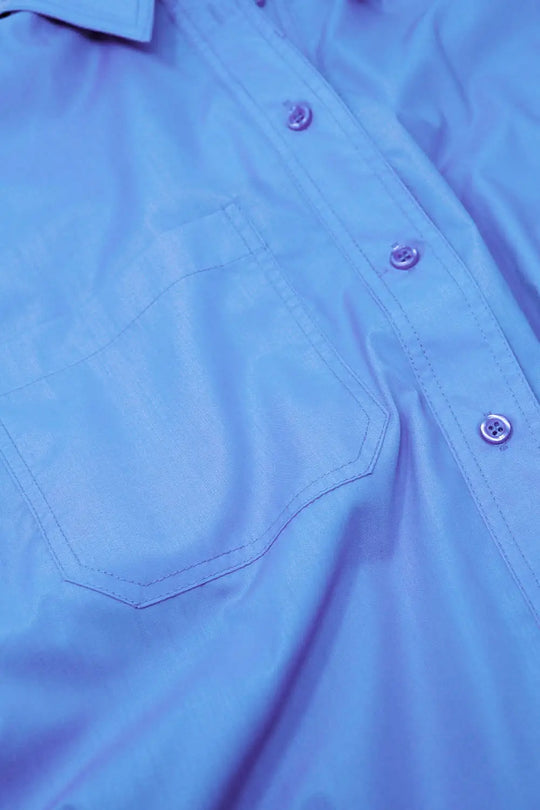 Super Oversized High Low Shirt in Blue - Shirts