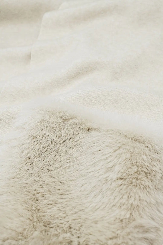 cream High quality knitted maxi cardigan with fur pockets - CREAM / ONE - Jackets Cardigans