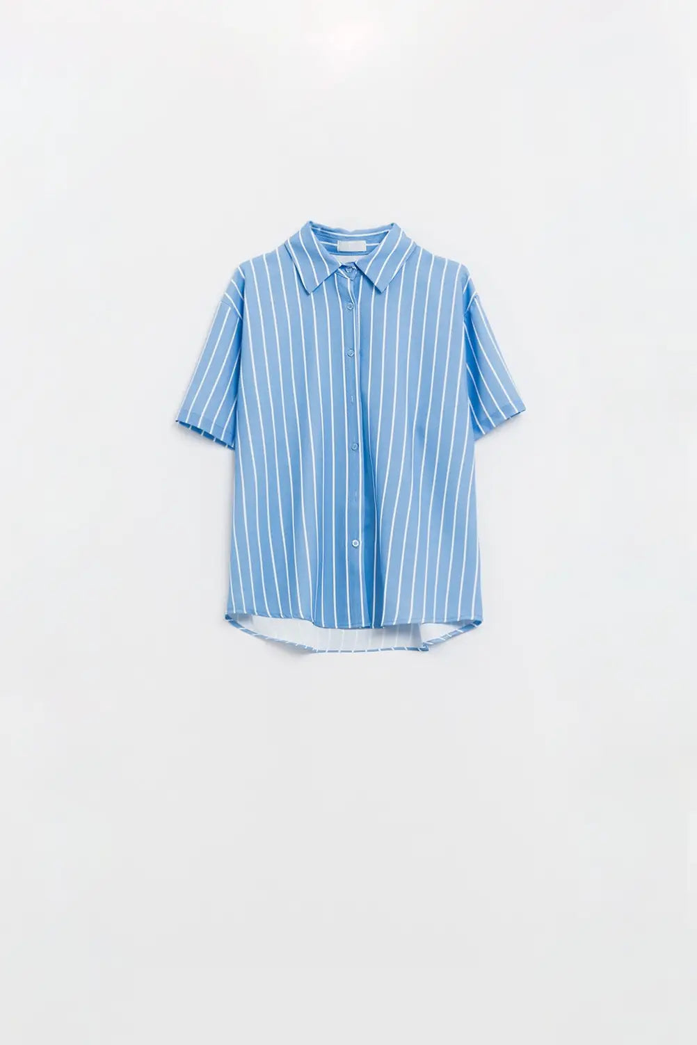 Blue Striped Short-Sleeved Shirt - Shirts