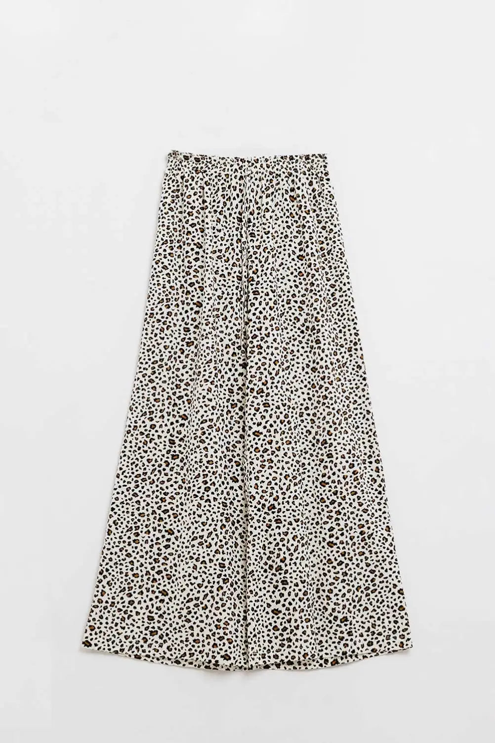 Elasticated Waist Straight Leg Pants In Leopard Print - Pants