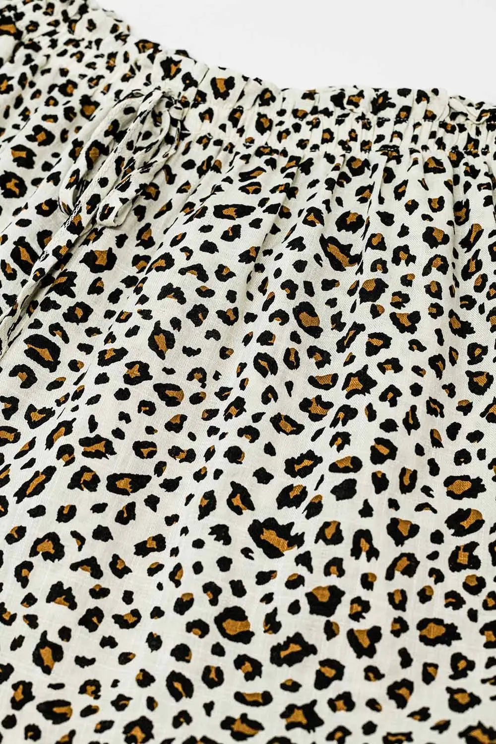 Elasticated Waist Straight Leg Pants In Leopard Print - Pants