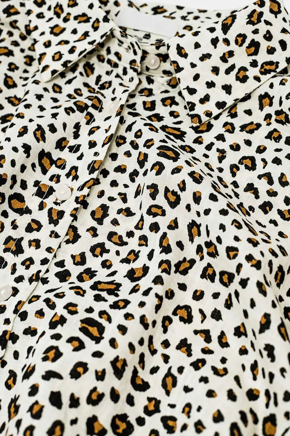 Relaxed Oversized Leopard Print Short Sleeves Shirt - Shirts
