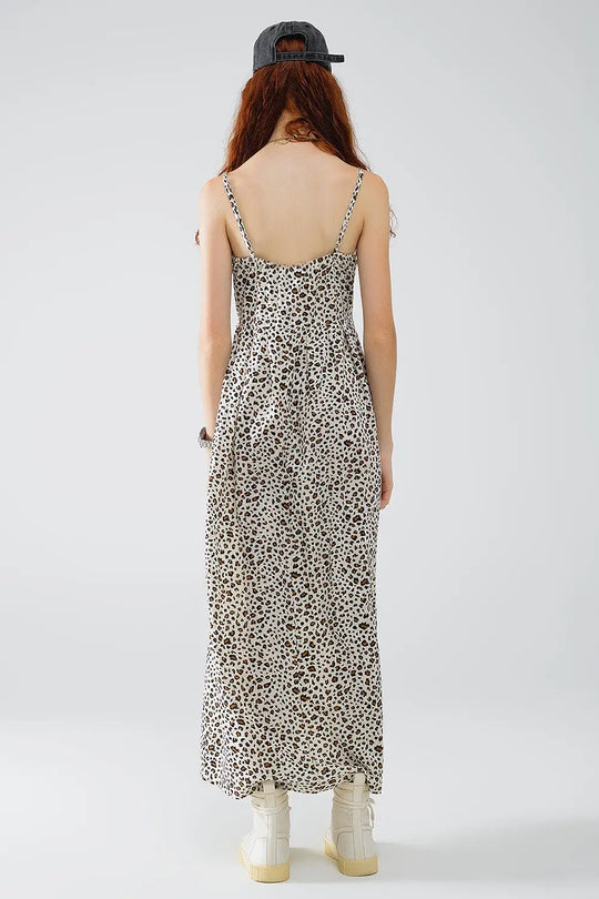Leopard Print maxi Dress With Knot Detail - Dresses