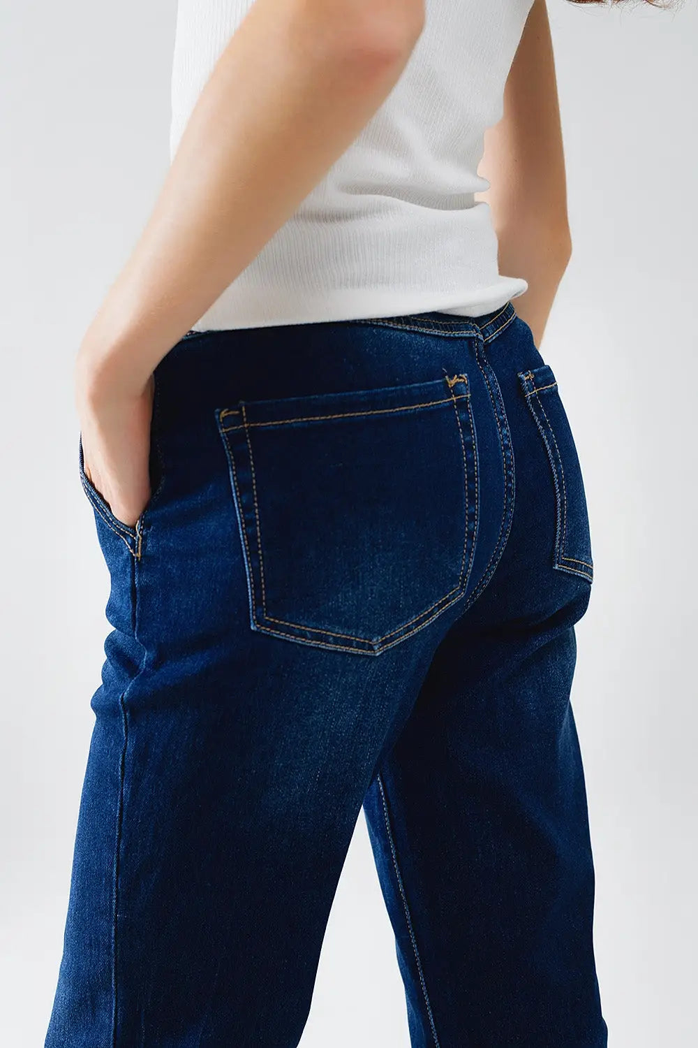 High waist Dark Blue Flare Jeans