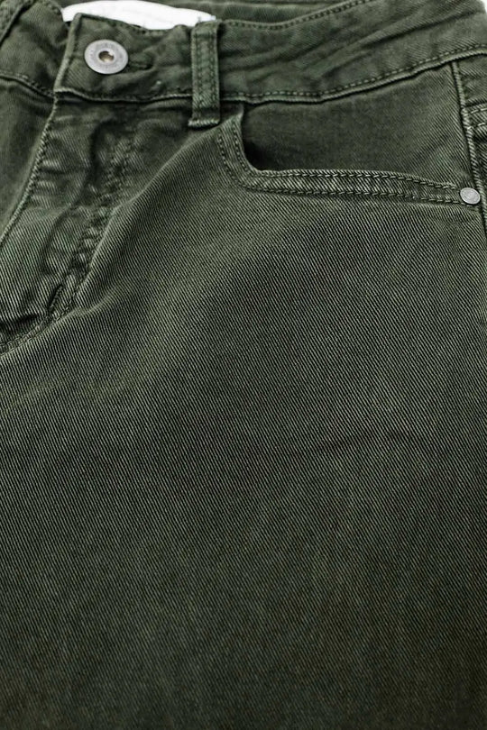 Cropped wide leg jeans in khaki - Colored Jeans
