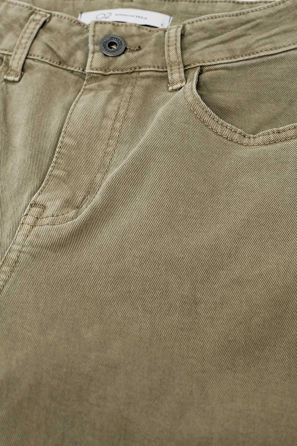 Cropped wide leg jeans in beige color - Colored Jeans