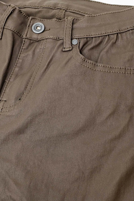 Beige Faux Leather Super Skinny Pants - Pants
