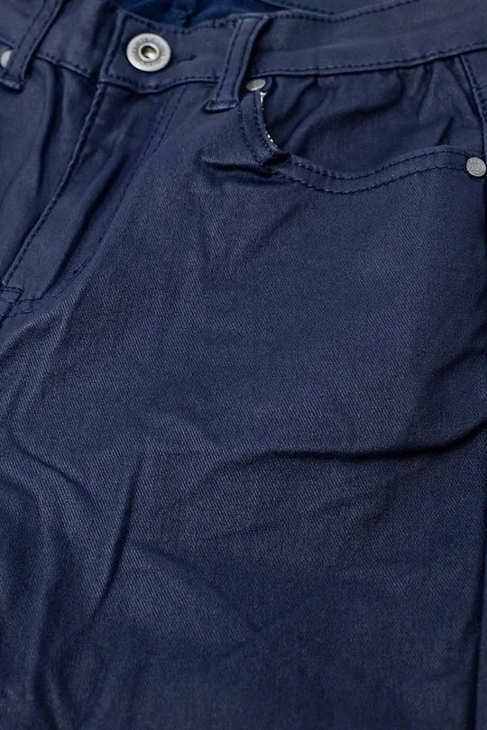 Navy Faux Leather Super Skinny Pants - Pants
