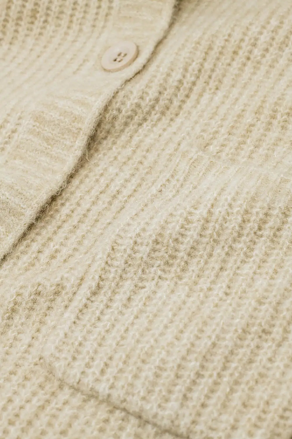 Long Ribbed Cardigan With Pockes and Hood in Cream - CREAM / ONE - Cardigans