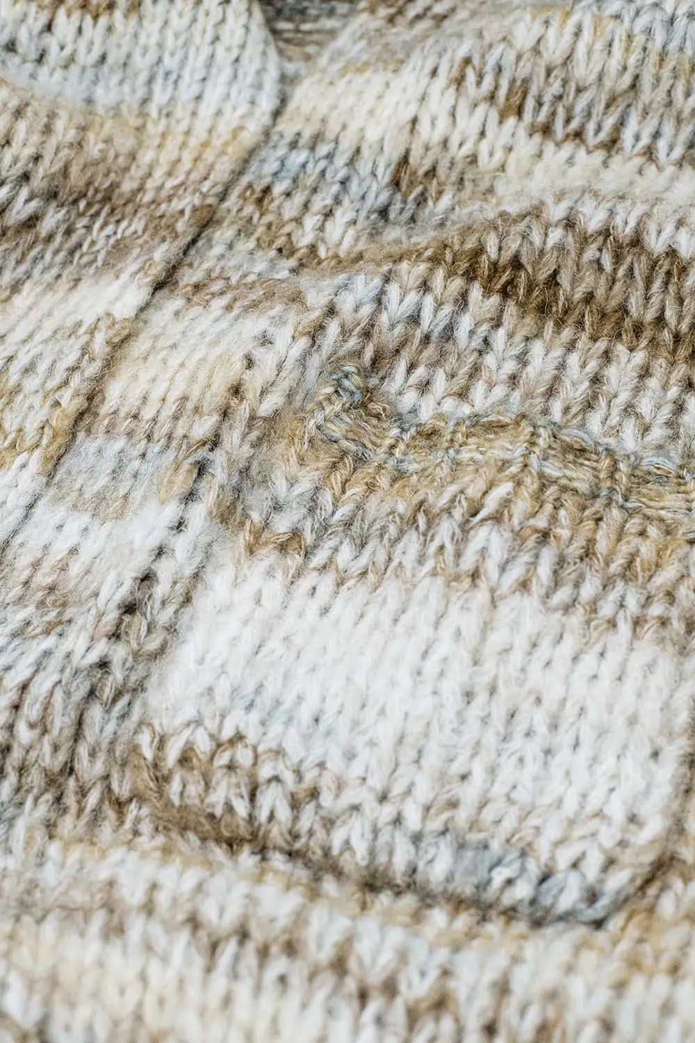 Oversized mottled striped long cardigan with pockets - BEIGE / ONE - Sweaters