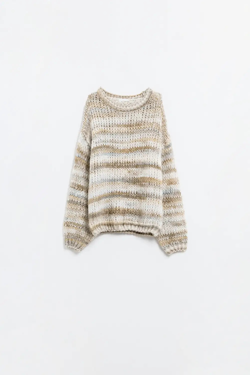 Chunky-knit sweater with marled design in beige - BEIGE / ONE - Sweaters