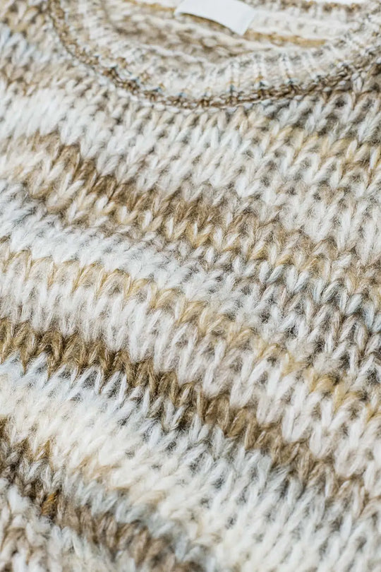 Chunky-knit sweater with marled design in beige - BEIGE / ONE - Sweaters