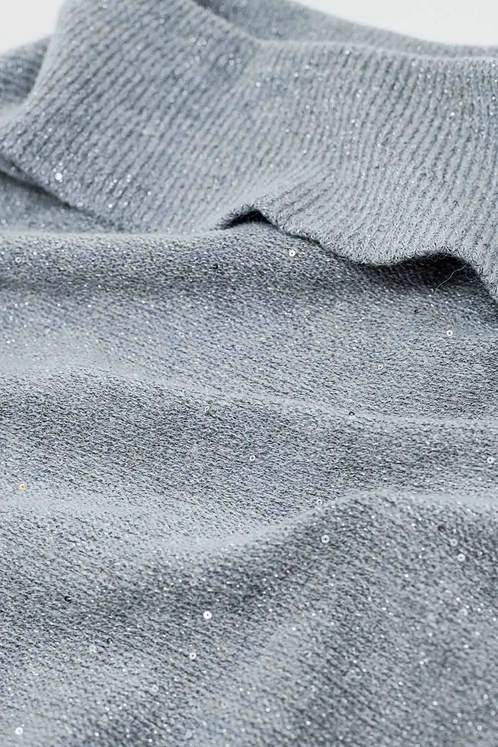 Grey boat neck sweater with sequins - GRAY / ONE - Sweaters