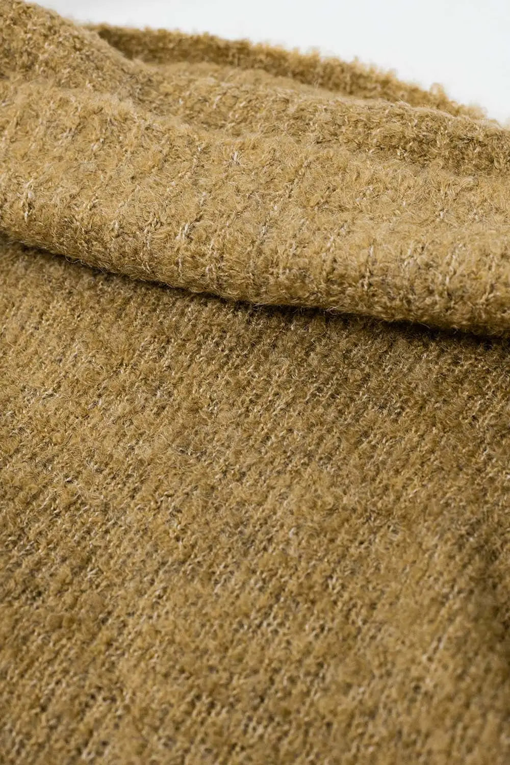 soft knitted high neck sweater in camel color - BEIGE / ONE - Sweaters
