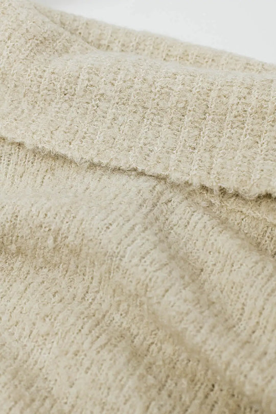 knitted fluffy high neck sweater in cream - CREAM / ONE - Sweaters