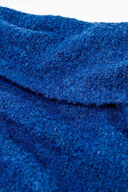 soft knitted high neck sweater in blue color - BLUE / ONE - Sweaters