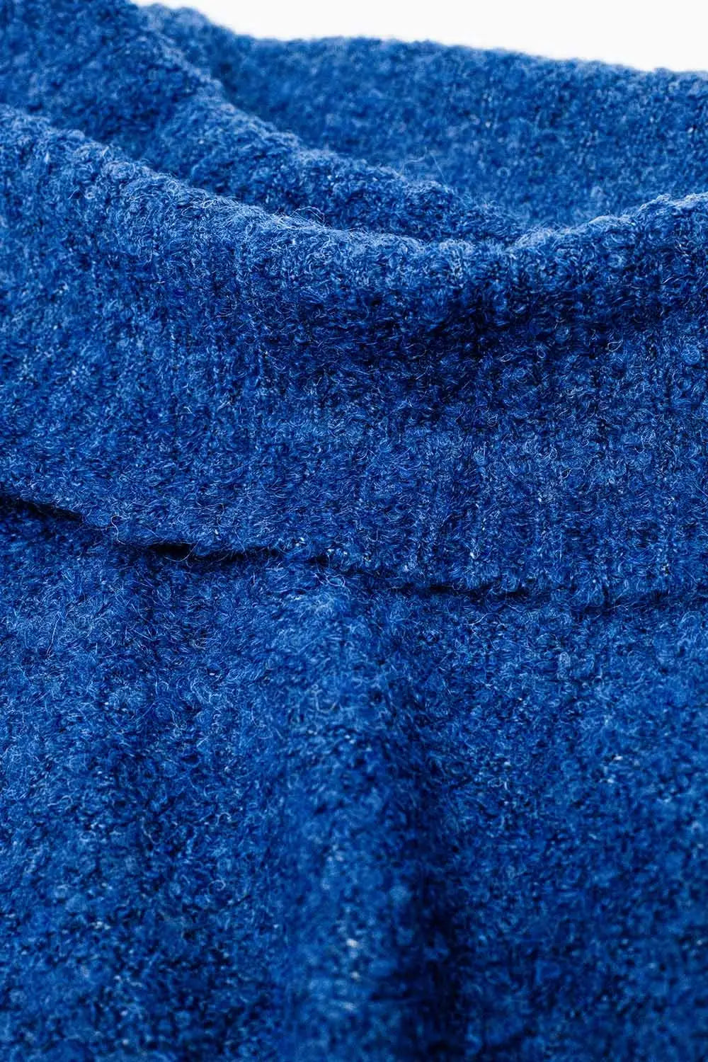 knitted fluffy boat neck sweater in blue - BLUE / ONE - Sweaters